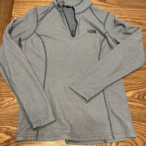 The North Face Women’s Blue Grey Quarter-Zip Pullover Sweatshirt